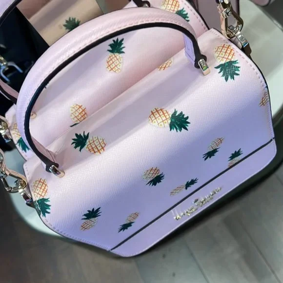 Kate Spade Staci Square Pineapple Crossbody Pink Multi - Picture 12 of 16